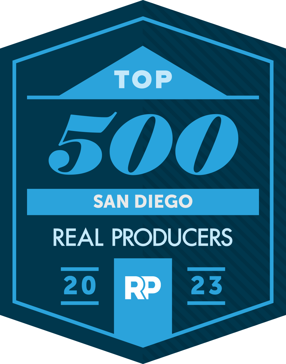 63cf002310d81a205fb8075c Real Producers San Diego Top 500 Badge 2023